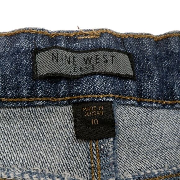 Nine West Flared Jeans Size 10 Womens Blue High Mid Stretch Measures 31 x 31 - Picture 7 of 11